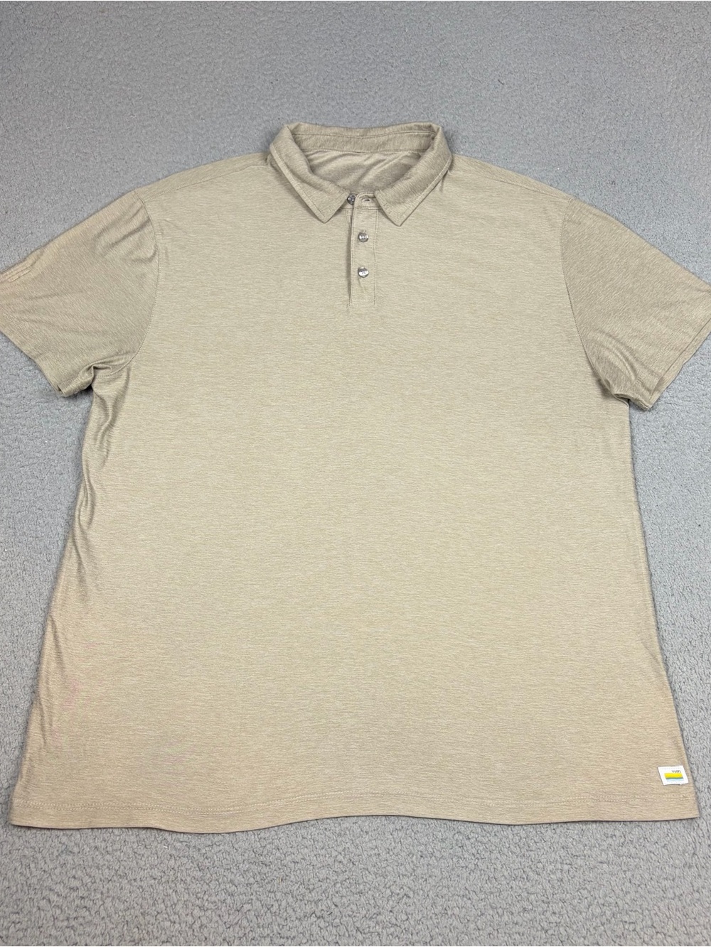 Vuori Performance Polo Men’s XL Sand Beige Short-Sleeve Casual Soft